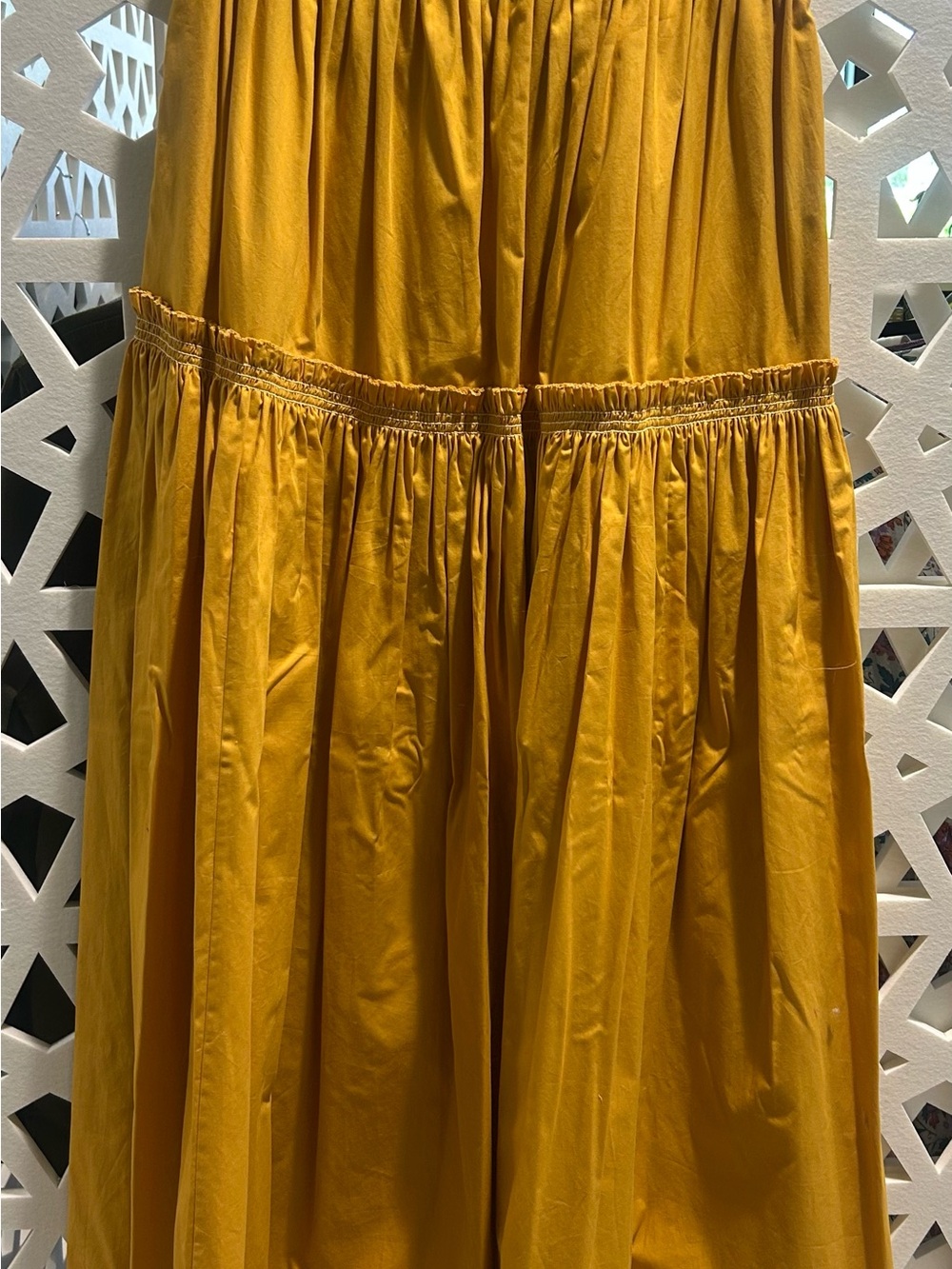 NWT HUNTER BELL Mustard Tiered Maxi Skirt